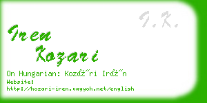 iren kozari business card